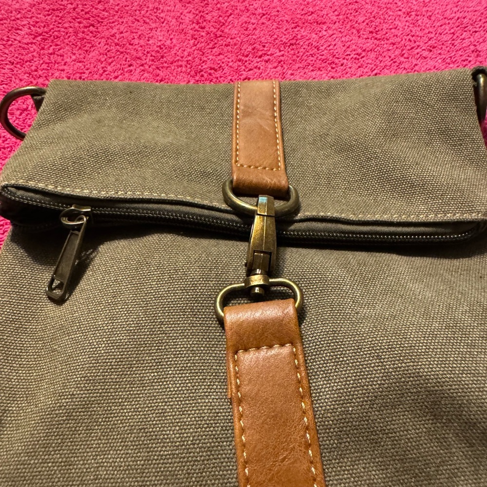 Brown and Tan Men's Bag